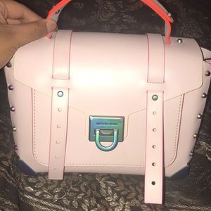 Manhattan Medium Contrast-Trim Leather satchel